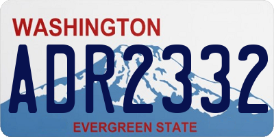 WA license plate ADR2332