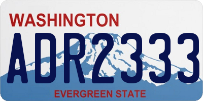 WA license plate ADR2333