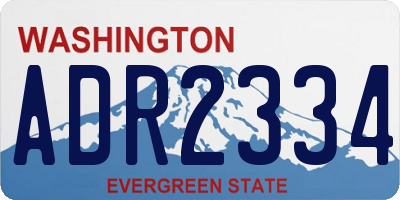 WA license plate ADR2334