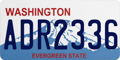 WA license plate ADR2336