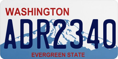 WA license plate ADR2340