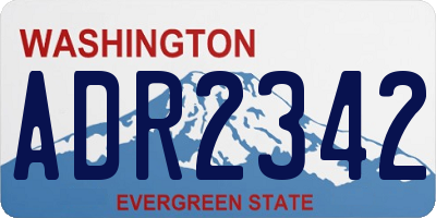 WA license plate ADR2342