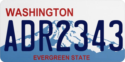 WA license plate ADR2343