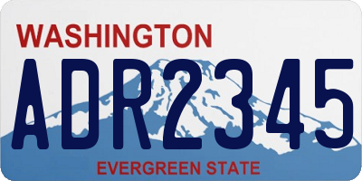 WA license plate ADR2345