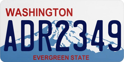 WA license plate ADR2349