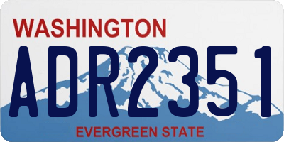 WA license plate ADR2351