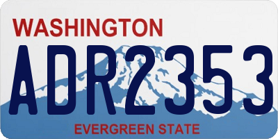 WA license plate ADR2353