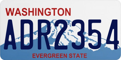 WA license plate ADR2354
