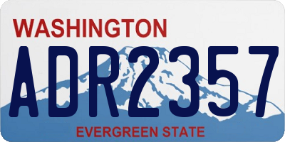 WA license plate ADR2357