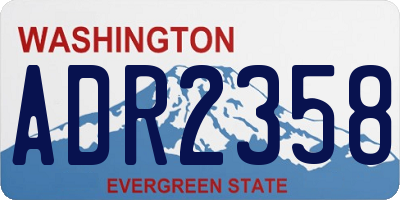 WA license plate ADR2358