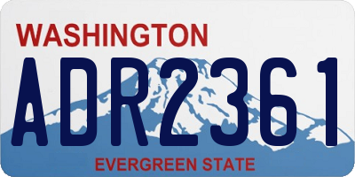 WA license plate ADR2361