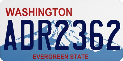 WA license plate ADR2362