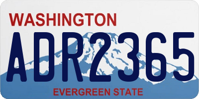 WA license plate ADR2365