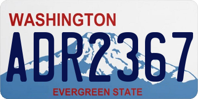 WA license plate ADR2367