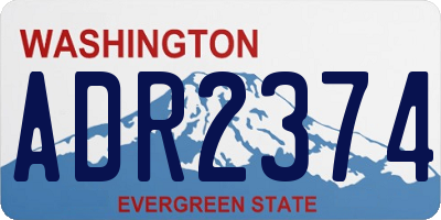 WA license plate ADR2374