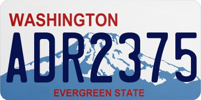 WA license plate ADR2375