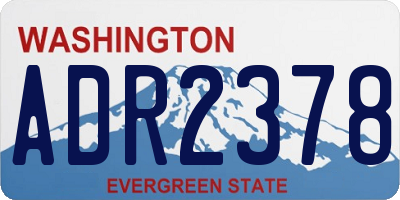 WA license plate ADR2378
