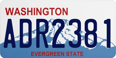 WA license plate ADR2381