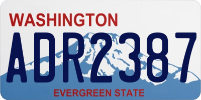 WA license plate ADR2387