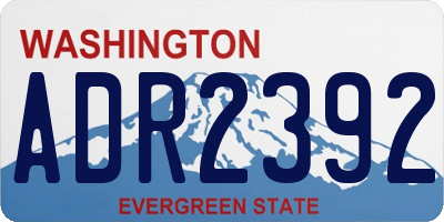 WA license plate ADR2392