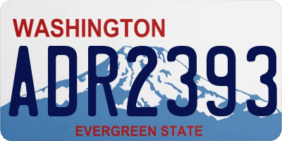 WA license plate ADR2393