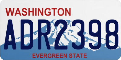 WA license plate ADR2398