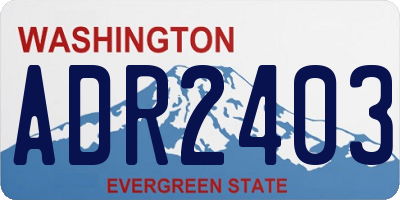 WA license plate ADR2403