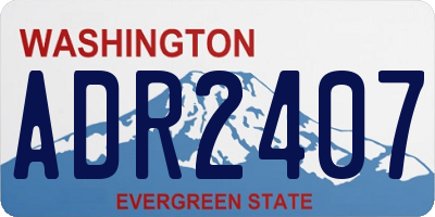 WA license plate ADR2407