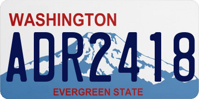 WA license plate ADR2418