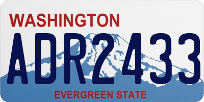WA license plate ADR2433