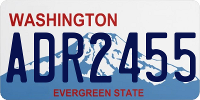 WA license plate ADR2455