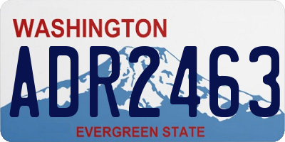 WA license plate ADR2463