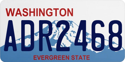 WA license plate ADR2468