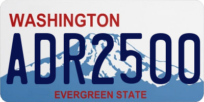WA license plate ADR2500