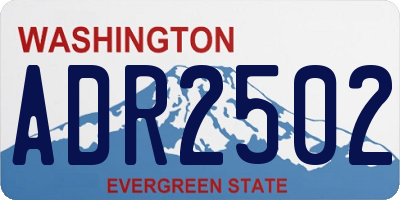 WA license plate ADR2502