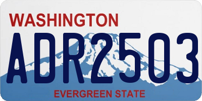 WA license plate ADR2503