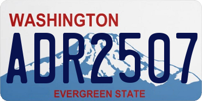 WA license plate ADR2507