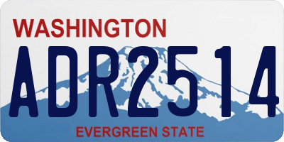 WA license plate ADR2514
