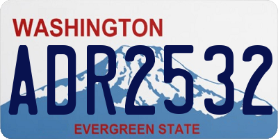 WA license plate ADR2532