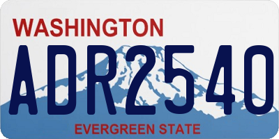 WA license plate ADR2540