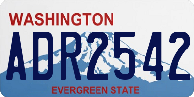 WA license plate ADR2542