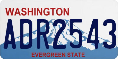WA license plate ADR2543