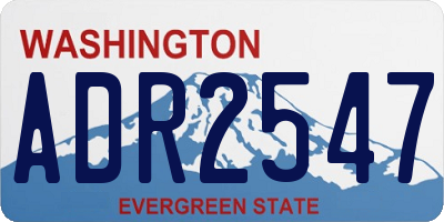 WA license plate ADR2547