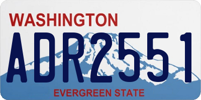 WA license plate ADR2551