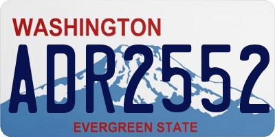 WA license plate ADR2552