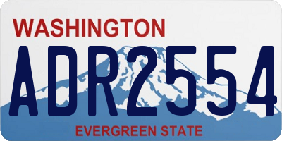 WA license plate ADR2554