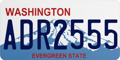 WA license plate ADR2555