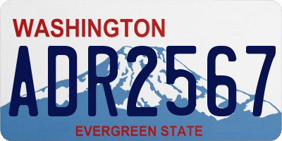 WA license plate ADR2567