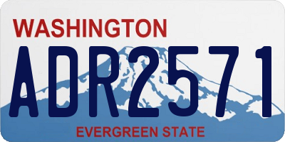WA license plate ADR2571