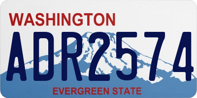 WA license plate ADR2574